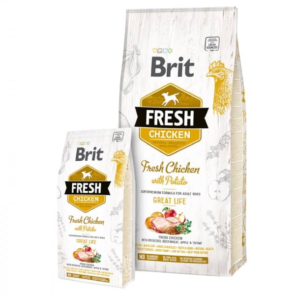 BRIT FRESH CHICKEN POTATO ADULT sausā barība suņiem Vista, kartupeļi 2.5kg